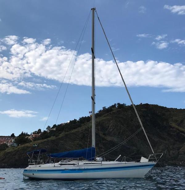 North wind 38 sailboat under sail