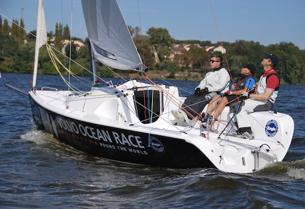 Scandinavia 650 race sailboat under sail