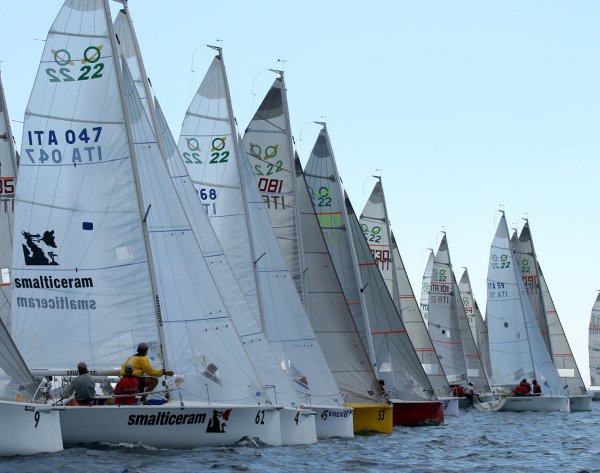 Ufo 22 sailboat under sail
