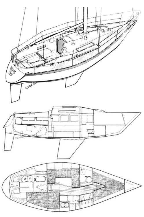 Ufo 27 sailboat under sail