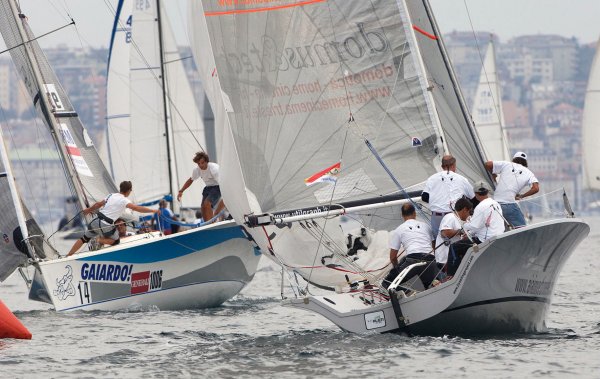 Ufo 28 sailboat under sail