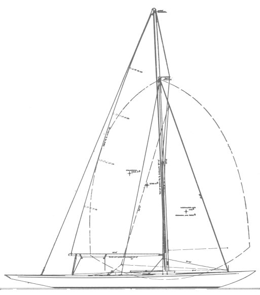 Us one design sailboat under sail