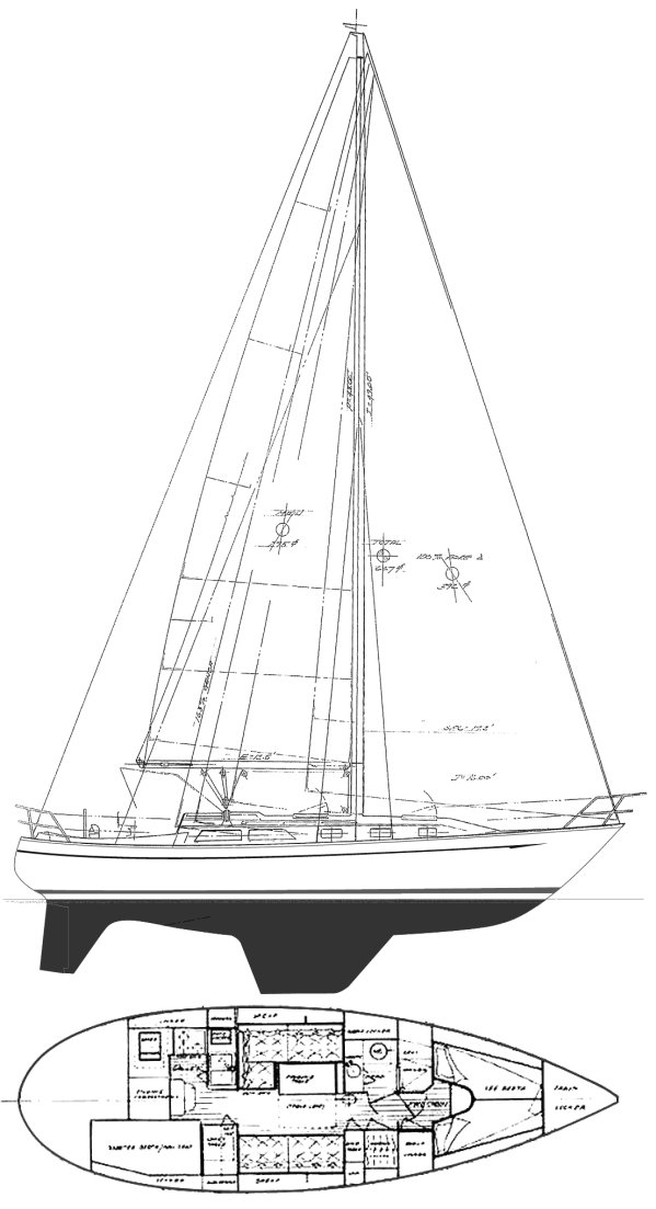 Valiant 37 sailboat under sail