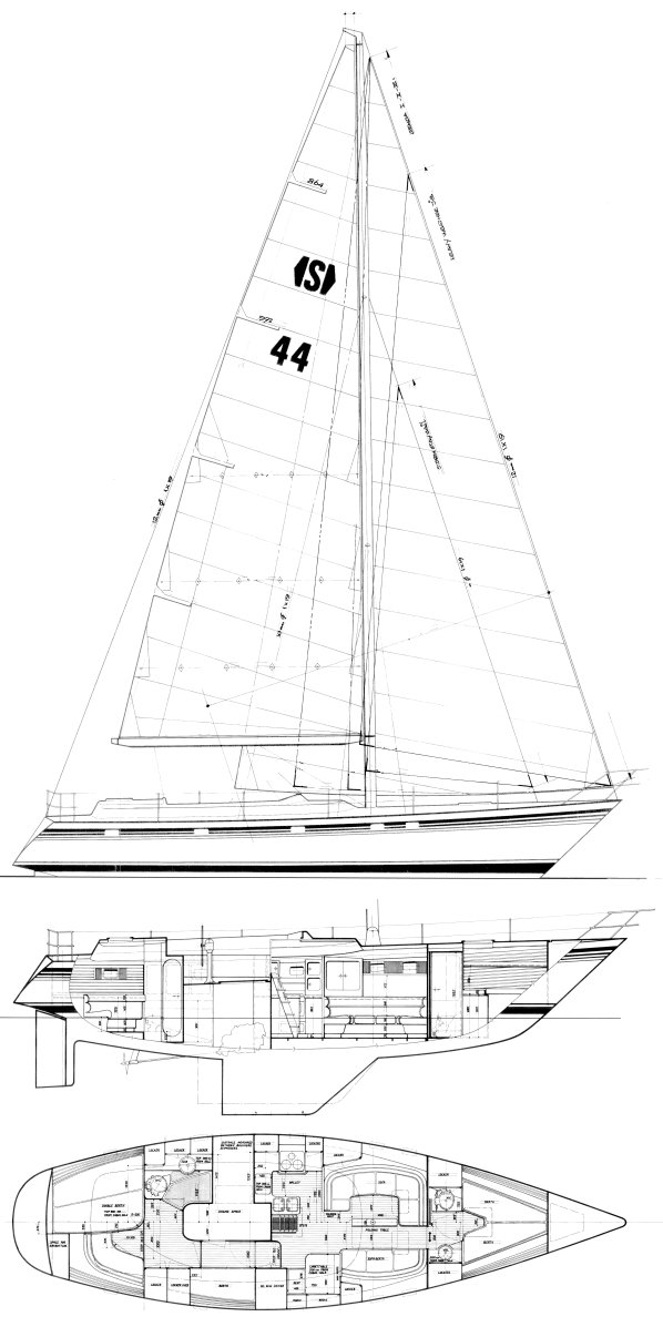 Van de stadt 44 sailboat under sail