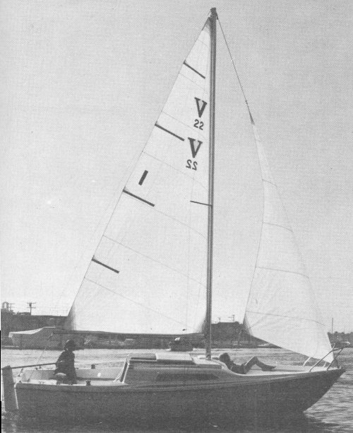Venture 22 sailboat under sail