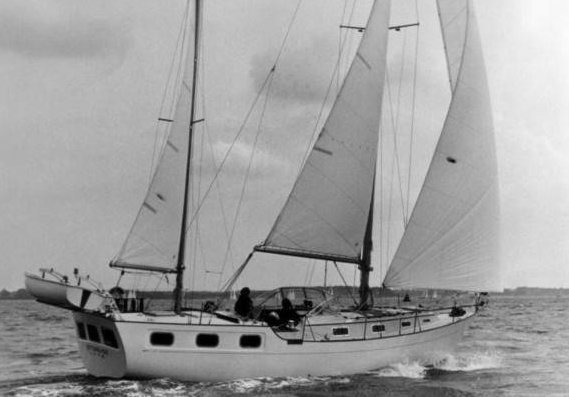 Victory 40 sailboat under sail
