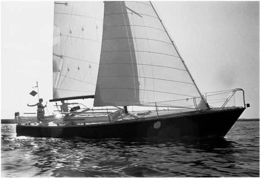 Waarschip 1010 sailboat under sail