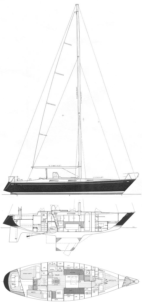 Walstead 42 sailboat under sail