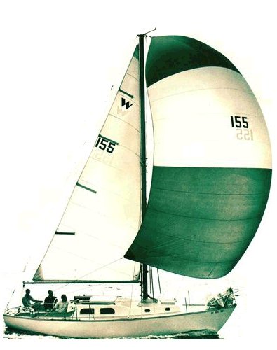 Wanderer 30 pearson sailboat under sail