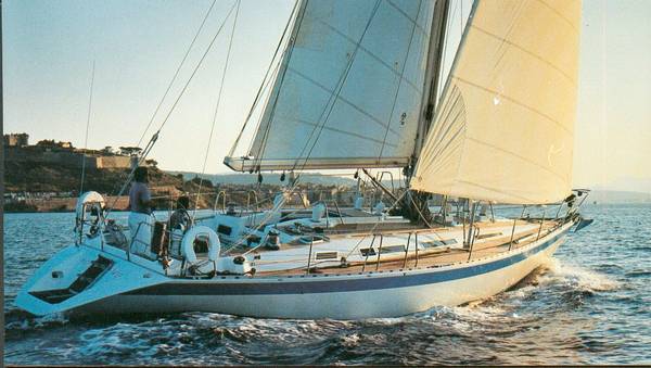 Centurion 49 sailboat under sail