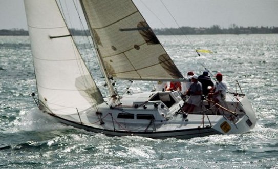 Wavelength 30 sailboat under sail