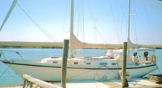 Wright 40 allied sailboat under sail