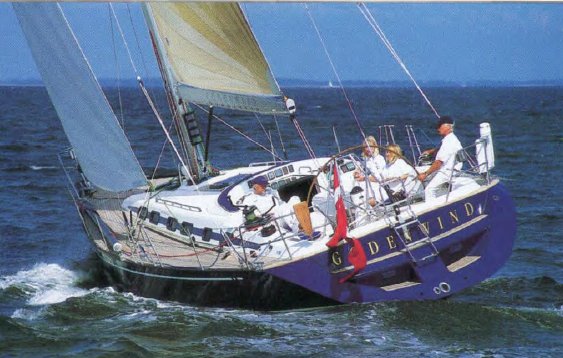 X 482 sailboat under sail