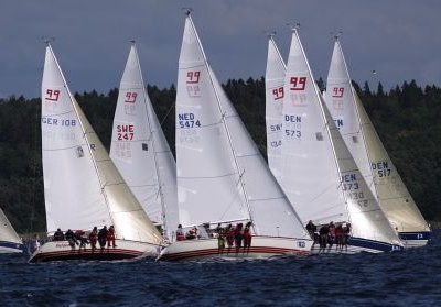 X 99 sailboat under sail